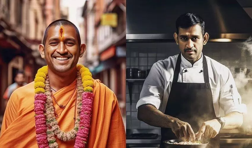 Mahi would have looked like this if he had been a Mahant, AI created many such interesting pictures of Dhoni Mahi would have looked like this if he had been a Mahant, AI created many such interesting pictures of Dhoni