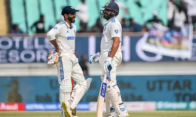Rajkot Test: Rohit and Jadeja Rescue India, Sarfaraz Impresses on Debut Rajkot Test: Rohit and Jadeja Rescue India, Sarfaraz Impresses on Debut