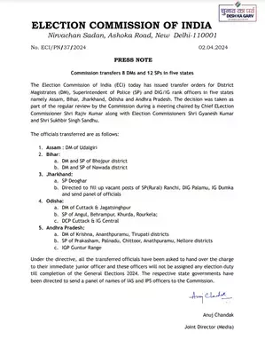 EC orders transfer of four Bihar officials, bars any election duty