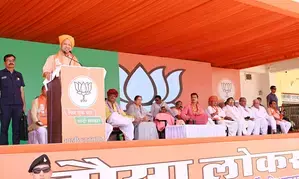 ‘Congress used to starve the poor and feed biryani to terrorists’: CM Yogi campaigns in Rajasthan