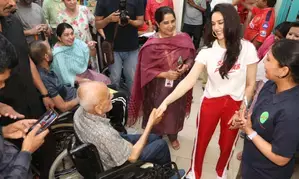 Preity Zinta interacts with patients at Chandigarh Spinal Rehab