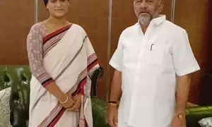 Andhra Pradesh Congress chief Y. S. Sharmila Reddy meets Ktaka Deputy CM Shivakumar in Bengaluru