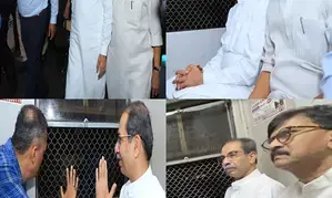 Uddhav Thackeray hops onto Mumbai local train after campaigning in Palghar