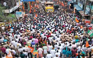 Amit Shahs Kanniyakumari roadshow received with huge public participation