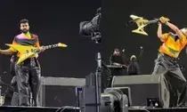 Brown Munde AP Dhillon makes Netizens furious by breaking his guitar on Coachella stage