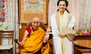 Ahead of polls, Kangana Ranaut visits Dalai Lama in McLeodganj