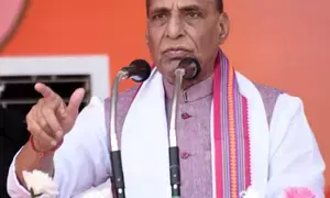In Kerala rally, Rajnath Singh takes dig at Cong’s ‘Rahulyaan’, hurls ‘migration’ charge