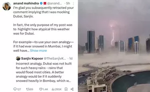 Dubai rains: Anand Mahindra gives life lesson to Sanjiv Kapoor Dubai rains: Anand Mahindra gives life lesson to Sanjiv Kapoor