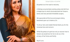 Divyanka suffers forearm fracture in accident; hubby asks for privacy, says she is on road to recovery