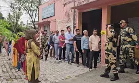 Kathua DC-cum-returning officer waits in queue to cast vote in J&Ks Kathua-Udhampur constituency