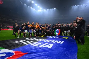 Inter celebrate 20th Serie A title in Milan Derby Inter celebrate 20th Serie A title in Milan Derby