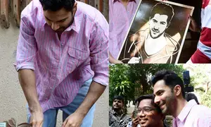Varun Dhawan celebrates his 37th birthday at home with fans and three cakes