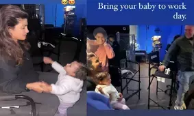 Priyanka plays with daughter Malti on set, calls it ‘bring your baby to work day’