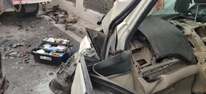 Three injured as Jaguar crashes into vehicles in Delhi Cantonment, accused held Three injured as Jaguar crashes into vehicles in Delhi Cantonment, accused held