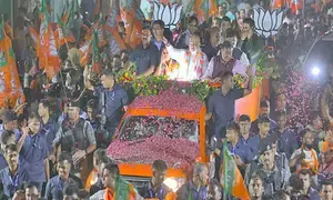 HM Amit Shah holds roadshow in Guwahati