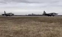 Two dead, eight injured after Russian air strikes on Ukraine