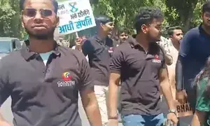 Delhi: Students stage demonstration against Congs wealth redistribution pitch