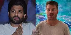 Allu Arjun promises to teach Pushpa Pushpa step to David Warner Allu Arjun promises to teach Pushpa Pushpa step to David Warner