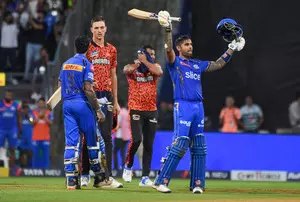 IPL 2024: Suryas unbeaten ton guides Mumbai Indians to 7-wicket win over SRH