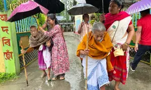 Long queues at many polling stations in Assam