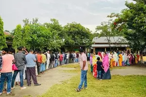 Voting underway in four LS seats in Assam Voting underway in four LS seats in Assam