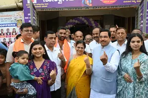 Union Minister Pralhad Joshi casts vote, calls for maximum voting Union Minister Pralhad Joshi casts vote, calls for maximum voting