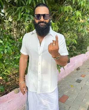 Kantara star Rishab Shetty casts his vote, flaunts inked index finger in pics