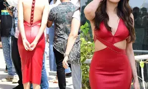 Janhvi Kapoor wears outfit inspired by red cricket ball to promote ‘Mr. & Mrs. Mahi’