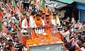 In battle of prestige, Hamirpur cheers for Anurag Thakur with vibrant roadshow