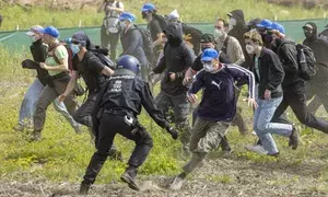 Activists march on German Tesla factory in peaceful demo