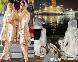 Sara Ali Khan twins with her soul sister as they visit Delhis Bangla Sahib Gurdwara