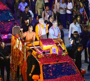 On eve of nomination filing, PM Modis roadshow gets bigger than before in Varanasi