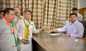 Carrying copy of Constitution, INDIA bloc nominee Manish Tewari files nomination from Chandigarh