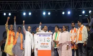 INDIA bloc calls for a vote to save Democracy & Constitution in Mumbai rally