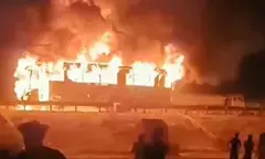 Nine devotees burnt to death as bus catches fire in Haryanas Nuh