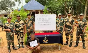 Smuggler nabbed with 4 gold biscuits in Tripura; GRP detains 4 Bdeshi nationals