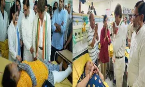 Raj Babbar visits Nuh hospital to meet injured individuals in bus fire tragedy