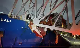 Container ship Dali that brought down Baltimore bridge moved from  crash site