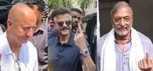 Anil Kapoor proudly shows his inked finger; Nana Patekar, Anupam Kher also vote Anil Kapoor proudly shows his inked finger; Nana Patekar, Anupam Kher also vote