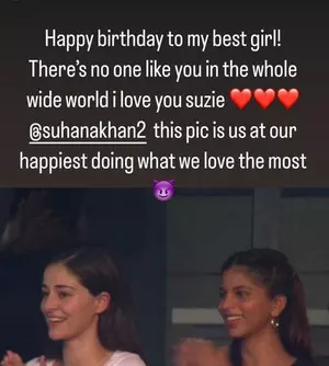 Ananya Panday wishes her ‘best girl’ Suhana on her 24th birthday: ‘There’s no one like you’ Ananya Panday wishes her ‘best girl’ Suhana on her 24th birthday: ‘There’s no one like you’
