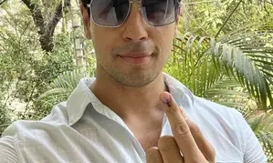 Sidharth Malhotra asks Delhi to go out and vote after flying in from Mumbai to do just that