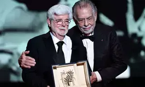 Coppola presents honorary Palme dOr to lifelong buddy George Lucas at Cannes