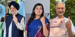 Jaishankar, Hardeep Puri, Bansuri Swaraj among early voters in 6th phase of LS polls Jaishankar, Hardeep Puri, Bansuri Swaraj among early voters in 6th phase of LS polls