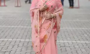 Sukhada Khandkekar styled organza, chiffon sarees, elegant suits for  her role of Saraswati