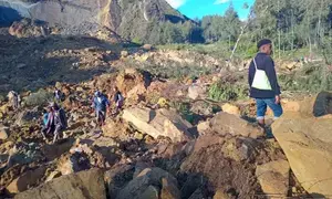 Papua New Guinea PM visits landslide-wrecked region in Enga province, offers support