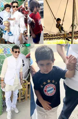 Jeetendra has fun with star kids at football-themed birthday party of Tusshar Kapoors son