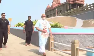 PM Modi leaves Vivekananda Rock memorial after 45-hour meditation