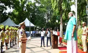 Governor unfurls national flag to make Telangana Formation Day