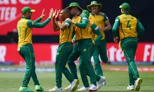 T20 World Cup: Nortjes 4-7 helps dominant South Africa bowl out listless Sri Lanka for 77