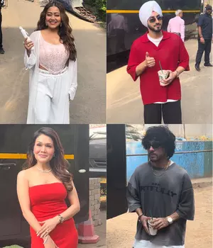 Neha Kakkar seen with hubby, siblings on Superstar Singer 3 set for birthday episode shoot